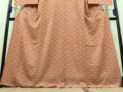 平和屋着物▽訪問着 単衣 絞り 青海波 正絹 逸品 AABC2216jh