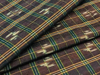 平和屋着物▽上質な紬 単衣 格子 正絹 逸品 AABC2217jh