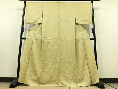 平和屋着物▽上質な小紋 単衣 風景花地紋 正絹 逸品 AABC2228jh