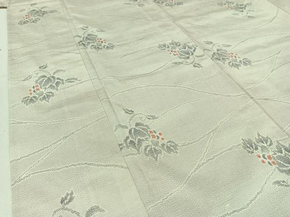 平和屋着物▽上質な紬 単衣 葡萄 正絹 逸品 AABC2232jh