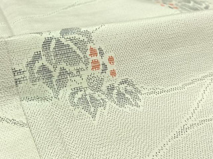 平和屋着物▽上質な紬 単衣 葡萄 正絹 逸品 AABC2232jh