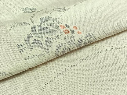 平和屋着物▽上質な紬 単衣 葡萄 正絹 逸品 AABC2232jh