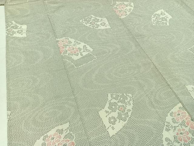 平和屋着物▽上質な紬 単衣 越後絣 反端付き 正絹 逸品 AABC2234jh