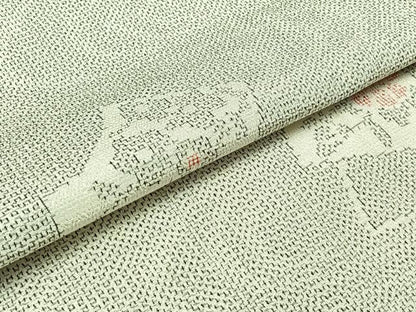 平和屋着物▽上質な紬 単衣 越後絣 反端付き 正絹 逸品 AABC2234jh