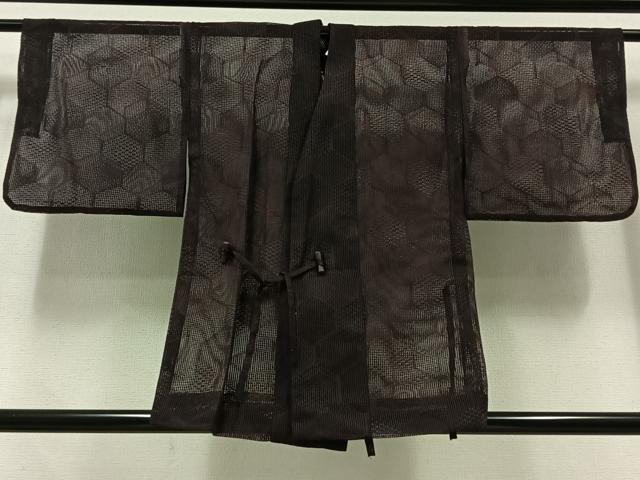 平和屋着物▽道中着 スリーシーズン 春夏秋 塵除け 亀甲文様 正絹 逸品 AABC2240jh