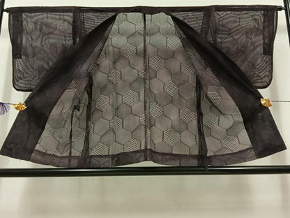 平和屋着物▽道中着 スリーシーズン 春夏秋 塵除け 亀甲文様 正絹 逸品 AABC2240jh