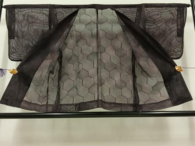 平和屋着物▽道中着 スリーシーズン 春夏秋 塵除け 亀甲文様 正絹 逸品 AABC2240jh
