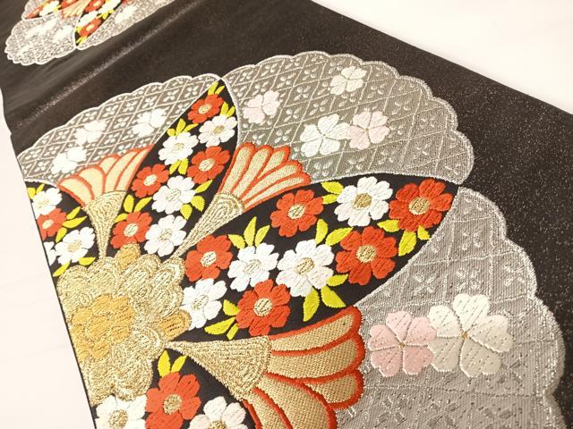 平和屋着物◎六通柄袋帯　唐織　舞花文　金銀糸　正絹　逸品　AABC2310yx