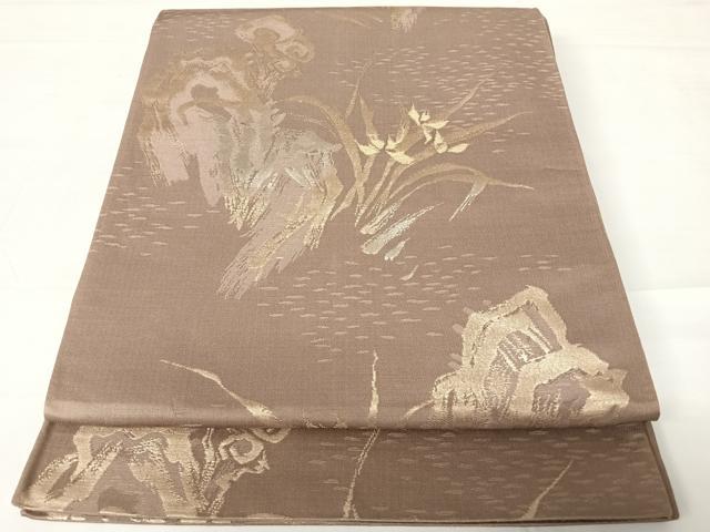 平和屋着物◎六通柄京袋帯　上品錦　金糸　正絹　逸品　AABC2327yx