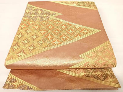 平和屋着物◎六通柄袋帯　吉祥文　金糸　正絹　逸品　AABC2351yx