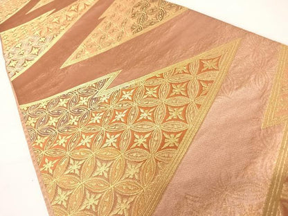 平和屋着物◎六通柄袋帯　吉祥文　金糸　正絹　逸品　AABC2351yx