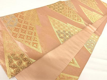 平和屋着物◎六通柄袋帯　吉祥文　金糸　正絹　逸品　AABC2351yx