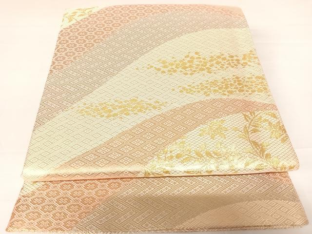 平和屋着物◎本場筑前博多織　佐賀錦　全通柄袋帯　吉祥花文　金糸　証紙付き　正絹　逸品　AABC2372yx