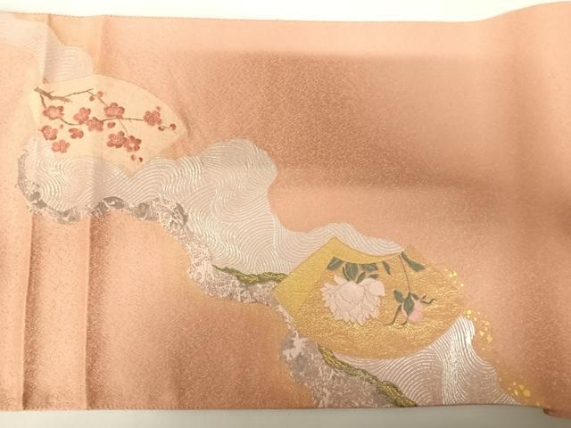 平和屋着物◎太鼓柄袋帯　地紙花文　金銀糸　正絹　逸品　AABC2374yx