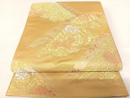 平和屋着物◎六通柄袋帯　連山王朝錦　金銀糸　正絹　逸品　AABC2388yx