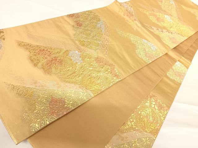 平和屋着物◎六通柄袋帯　連山王朝錦　金銀糸　正絹　逸品　AABC2388yx