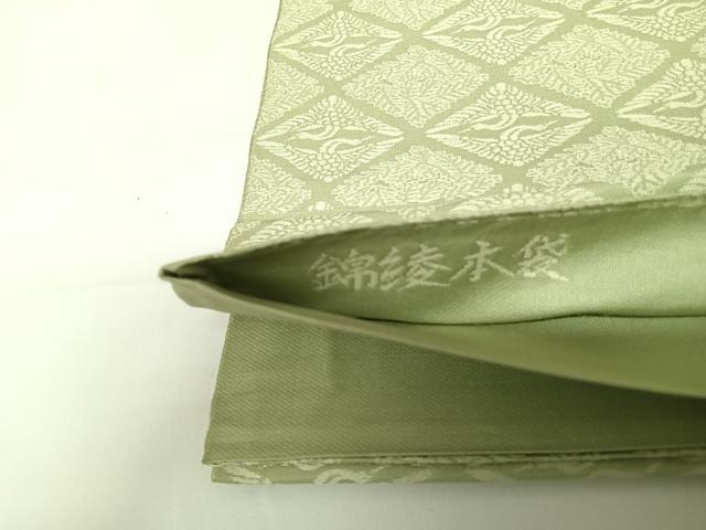 平和屋着物◎六通柄　本袋帯　双鶴文　正絹　逸品　AABC2414yx