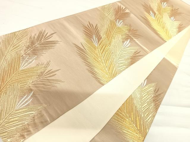 平和屋着物◎六通柄袋帯　枝松文　金銀糸　正絹　逸品　AABC2418yx