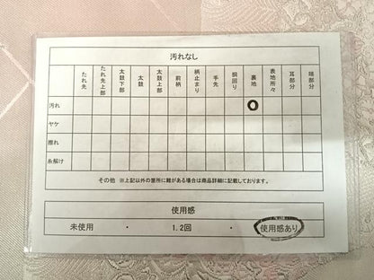平和屋着物◎六通柄袋帯　唐織　花青海波　銀糸　正絹　逸品　AABC2420yx