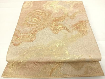 平和屋着物◎六通柄袋帯 渦潮文 金糸 正絹 逸品 AABC2424yx