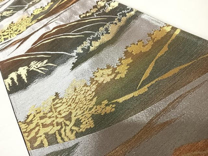 平和屋着物◎六通柄袋帯　風景文　正絹　逸品　AABC2444yx