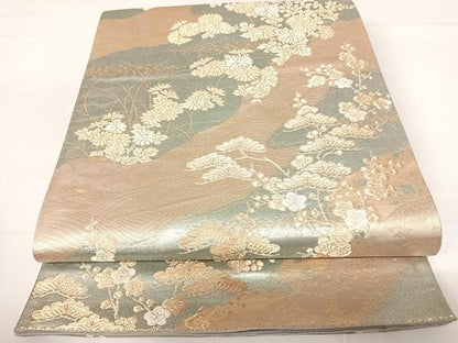 平和屋着物◎六通柄袋帯　長寿錦　大宮好　金銀糸　正絹　逸品　AABC2446yx