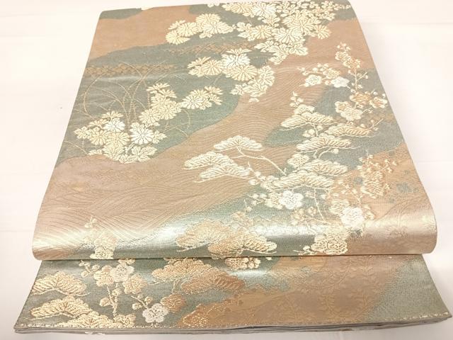 平和屋着物◎六通柄袋帯　長寿錦　大宮好　金銀糸　正絹　逸品　AABC2446yx