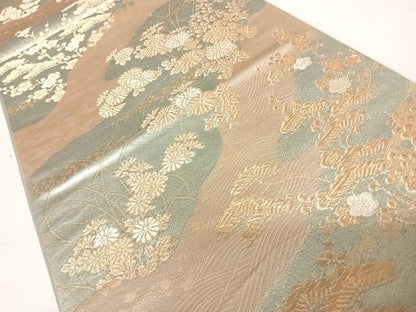 平和屋着物◎六通柄袋帯　長寿錦　大宮好　金銀糸　正絹　逸品　AABC2446yx