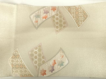 平和屋着物◎綴れ　太鼓柄袋帯　束ね熨斗花文　金彩　正絹　逸品　AABC2448yx