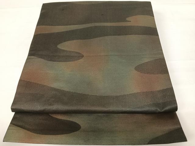 平和屋着物◎六通柄京袋帯 流水文 黒地 正絹 逸品 AABC2475yx