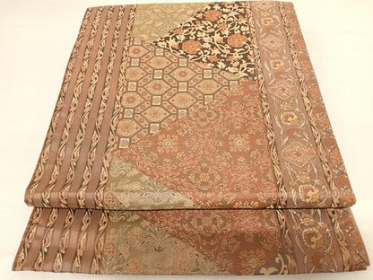 平和屋着物◎六通柄袋帯 紹巴織 更紗花文 正絹 逸品 AABC2494yx
