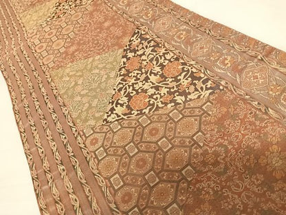 平和屋着物◎六通柄袋帯 紹巴織 更紗花文 正絹 逸品 AABC2494yx