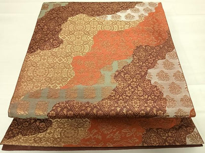 平和屋着物◎六通柄袋帯 名物裂 正絹 逸品 AABC2516yx