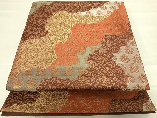 平和屋着物◎六通柄袋帯 名物裂 正絹 逸品 AABC2516yx