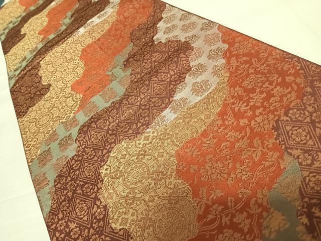 平和屋着物◎六通柄袋帯 名物裂 正絹 逸品 AABC2516yx