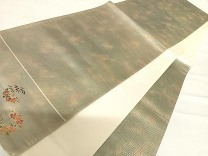 平和屋着物◎六通柄袋帯 霞文 金糸 引箔 正絹 逸品 AABC2520yx