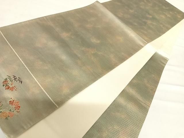 平和屋着物◎六通柄袋帯 霞文 金糸 引箔 正絹 逸品 AABC2520yx