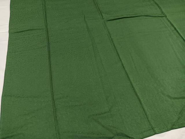 平和屋着物○本草木染作家 瑞鳳 色無地 花地紋 老竹色 正絹