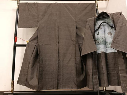 平和屋着物●男性 本場大島紬 アンサンブル 亀甲絣 正絹 逸品 未使用 AABC2544ph