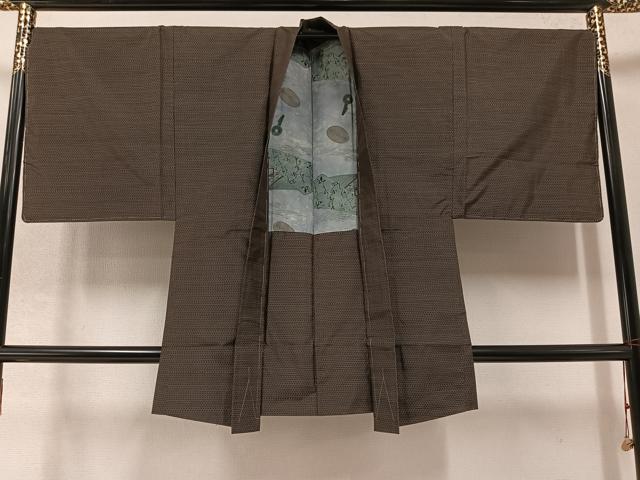 平和屋着物●男性 本場大島紬 アンサンブル 亀甲絣 正絹 逸品 未使用 AABC2544ph
