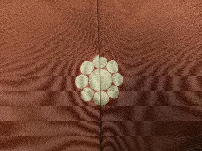 平和屋着物●上質な色無地　茶色　正絹　逸品　AABC2575ph