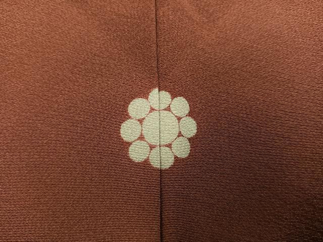 平和屋着物●上質な色無地　茶色　正絹　逸品　AABC2575ph