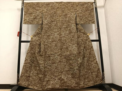 平和屋着物●本場大島紬 カタス9マルキ 風景樹林文 正絹 逸品 AABC2592ph