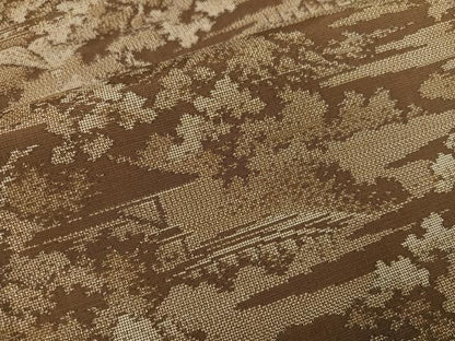 平和屋着物●本場大島紬 カタス9マルキ 風景樹林文 正絹 逸品 AABC2592ph