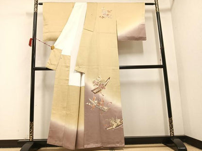 平和屋着物●訪問着 作家物 千くさ染繍 花船 暈し染め 金彩 大丸扱い 正絹 逸品 未使用 AABC2593ph