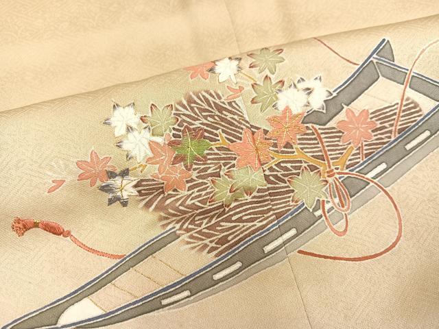平和屋着物●訪問着 作家物 千くさ染繍 花船 暈し染め 金彩 大丸扱い 正絹 逸品 未使用 AABC2593ph