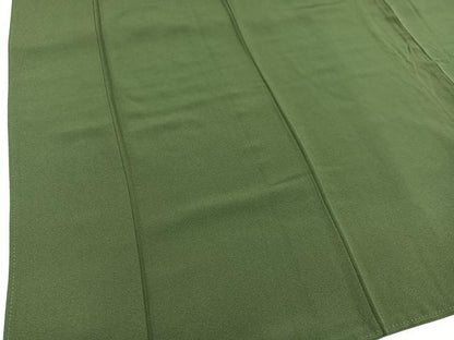 平和屋着物●上質な色無地 海松色 正絹 逸品 AABC2594ph