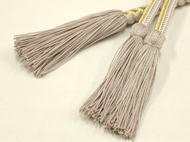 平和屋着物●和装小物　振袖用帯締め　装飾　パール　ビーズ　金糸　撚り房　逸品　未使用　AABC2610ay