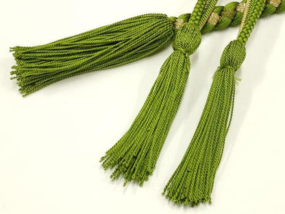 平和屋着物●和装小物 振袖用帯締め 装飾 蒔絵 パール 金糸 撚り房 逸品 未使用 AABC2614ay