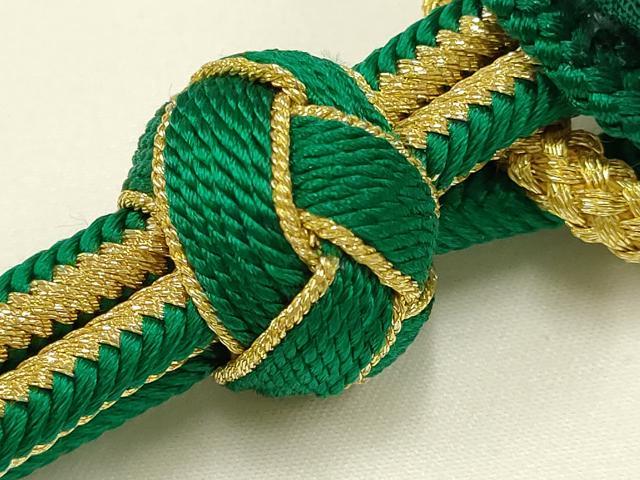 平和屋着物●和装小物　振袖用帯締め　装飾　ちりめん細工　あわじ玉　金糸　撚り房　逸品　未使用　AABC2626ay